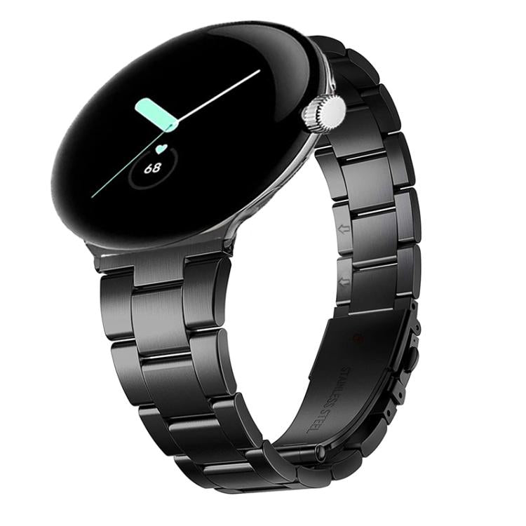 For Google Pixel Watch 4 / 3 / 2 / 1 41mm Slim Three Beads Stainless Steel Watch Band