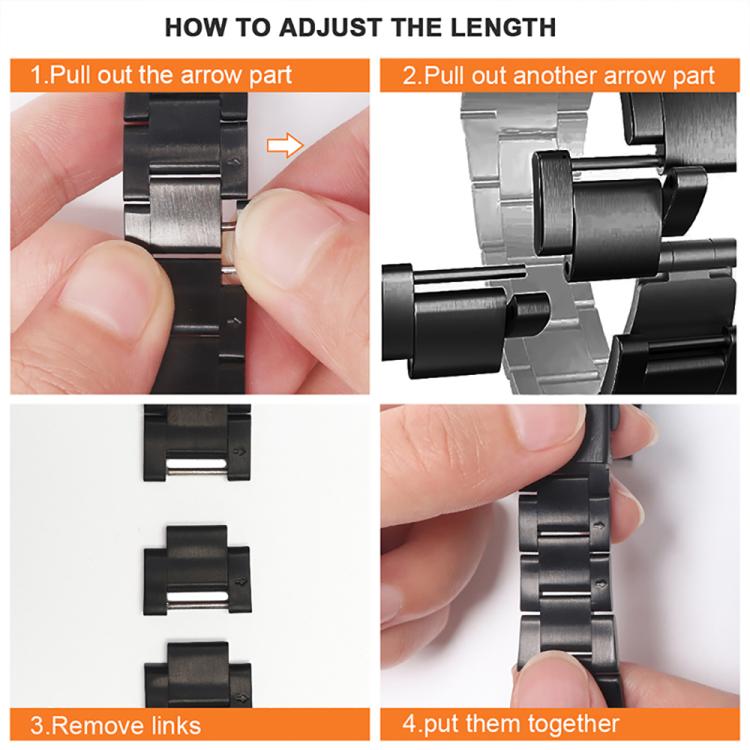 For Google Pixel Watch 4 / 3 / 2 / 1 41mm Slim Three Beads Stainless Steel Watch Band