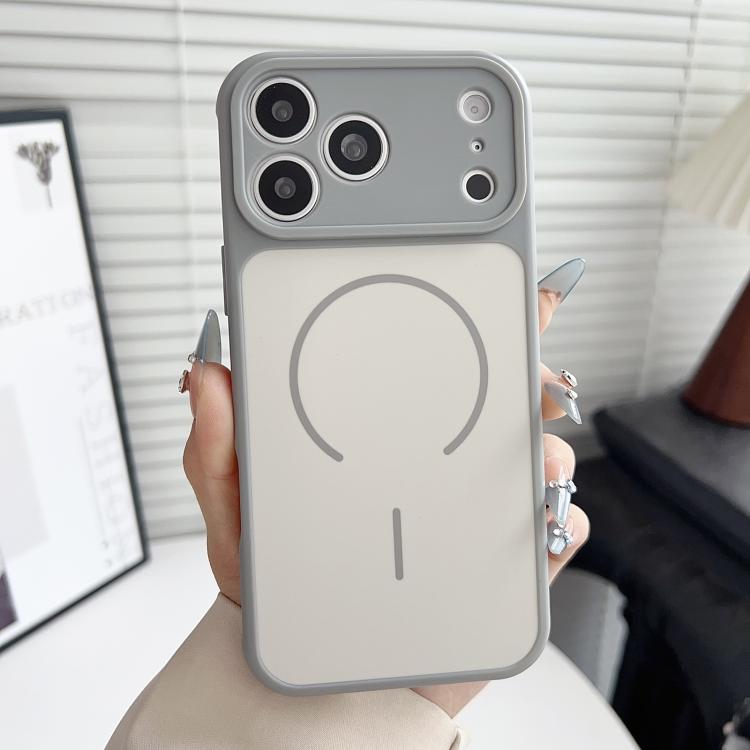 For iPhone 14 Skin Feel Color Blocking Cooling Magnetic Phone Case