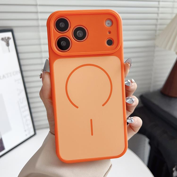 For iPhone 14 Pro Skin Feel Color Blocking Cooling Magnetic Phone Case