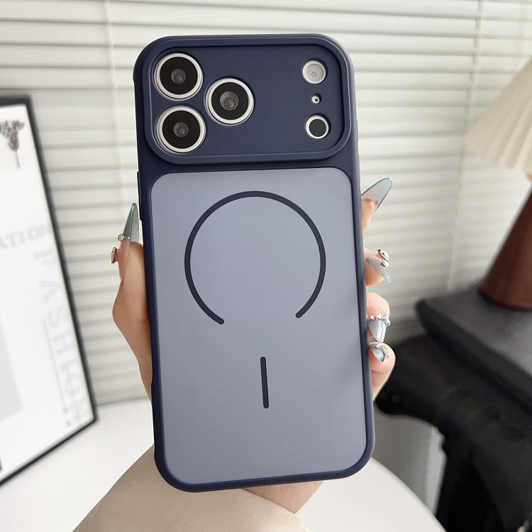 For iPhone 15 Plus Skin Feel Color Blocking Cooling Magnetic Phone Case