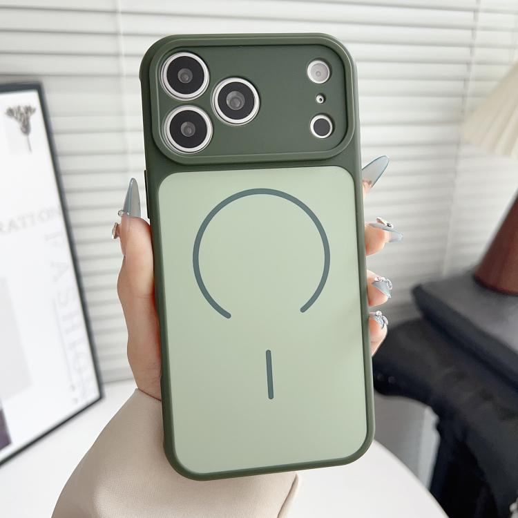 For iPhone 17 Skin Feel Color Blocking Cooling Magnetic Phone Case