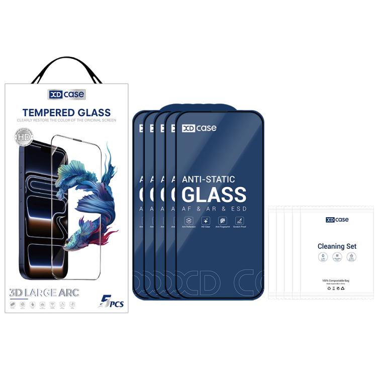 For iPhone 17 XDcase 5pcs / Pack Silk Screen Printed HD Tempered Glass Film