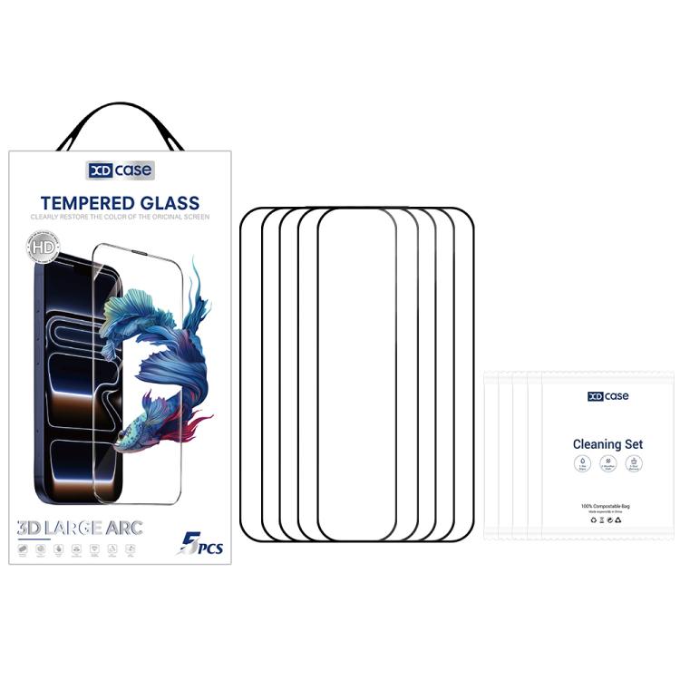 For iPhone Air XDcase 5pcs / Pack Silk Screen Printed HD Tempered Glass Film