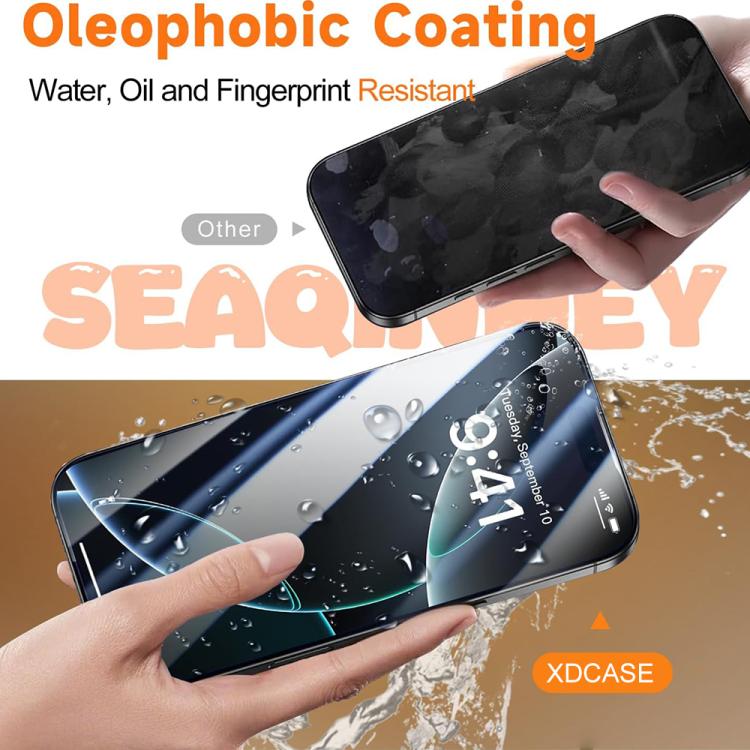 For iPhone 16 XDcase 2pcs / Pack Silk Screen Printed HD Tempered Glass Film