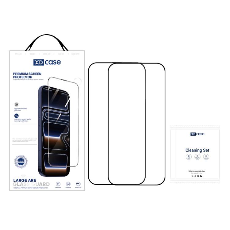 For iPhone 17e / 16e XDcase 2pcs / Pack Silk Screen Printed HD Tempered Glass Film
