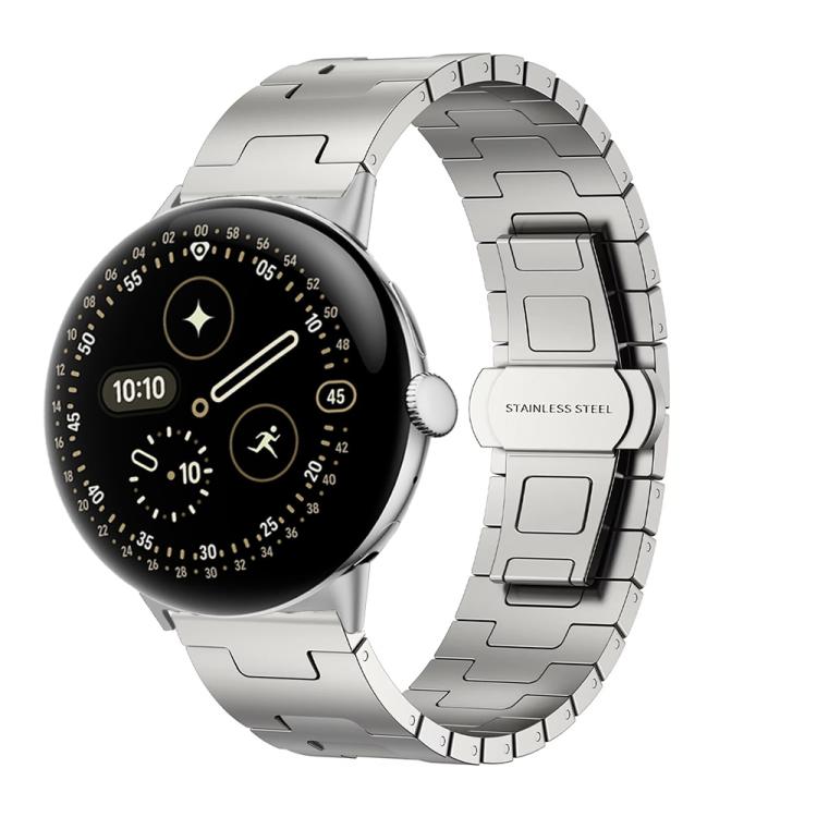 For Google Pixel Watch 4 / 3 45mm H-Shaped Butterfly Clasp Stainless Steel Watch Band