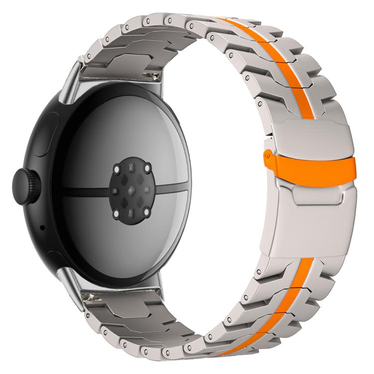 For Google Pixel Watch 4 / 3 45mm Split Design Iron Man Safety Buckle Titanium Alloy Watch Band