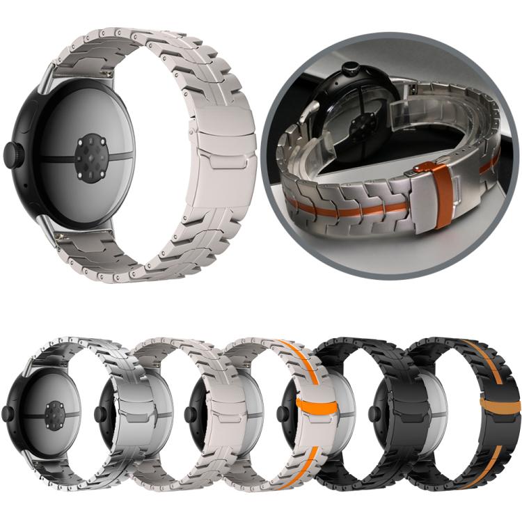 For Google Pixel Watch 4 / 3 45mm Split Design Iron Man Safety Buckle Titanium Alloy Watch Band