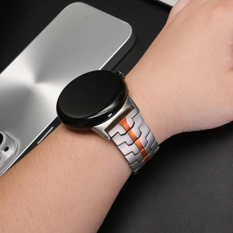 For Google Pixel Watch 4 / 3 45mm Split Design Iron Man Safety Buckle Titanium Alloy Watch Band