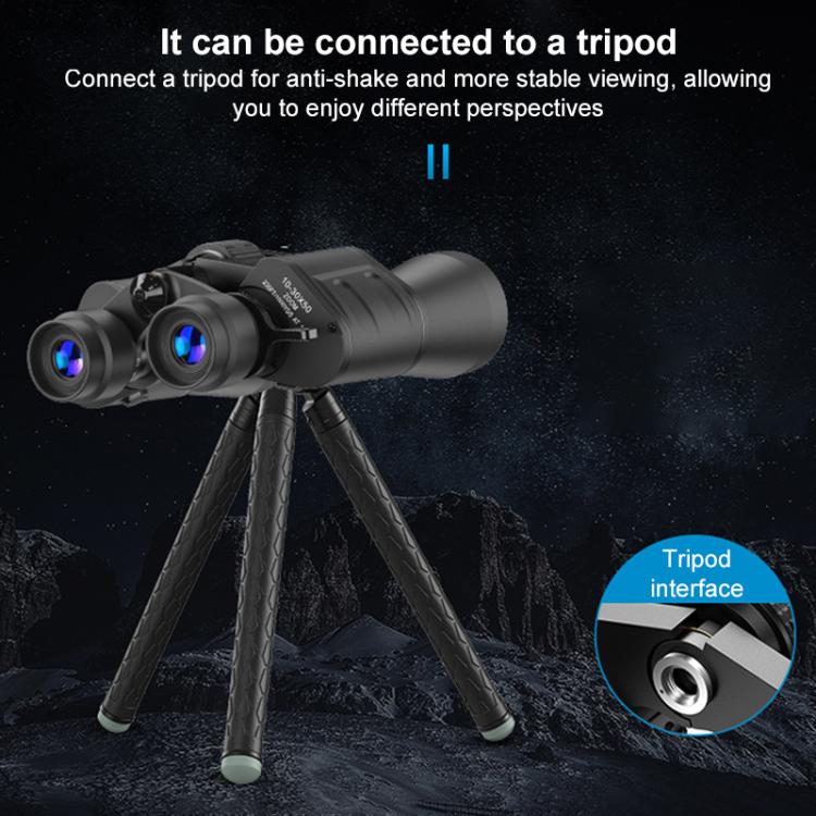 APEXEL 10-30X50 Zoom Binoculars Dual Large Eyepieces High-Definition Variable Magnification Binoculars - Black