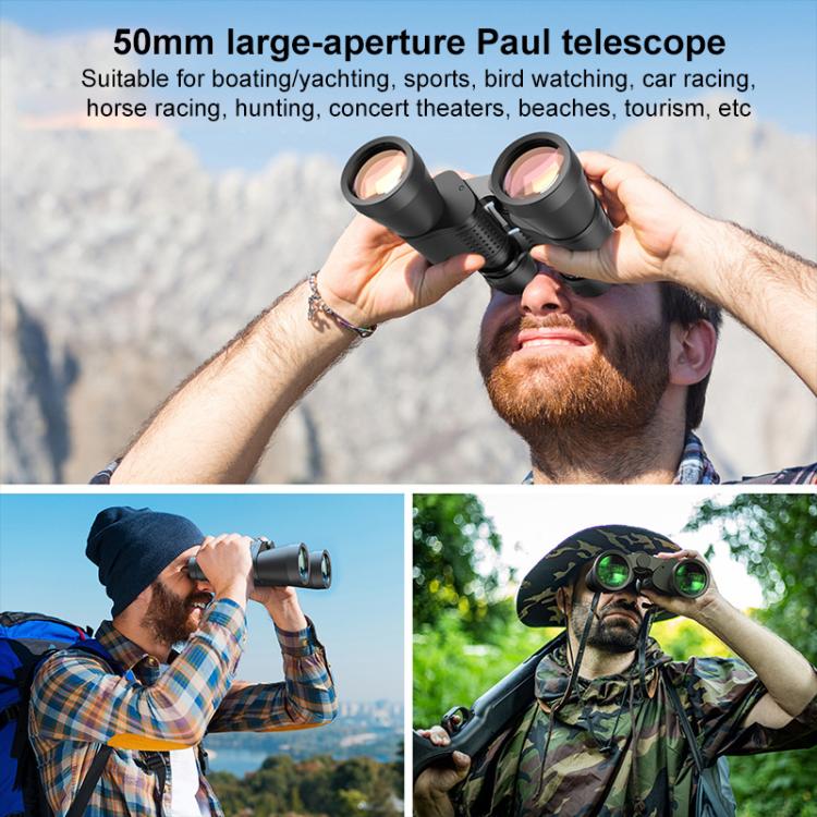 APEXEL 10-30X50 Zoom Binoculars Dual Large Eyepieces High-Definition Variable Magnification Binoculars - Black