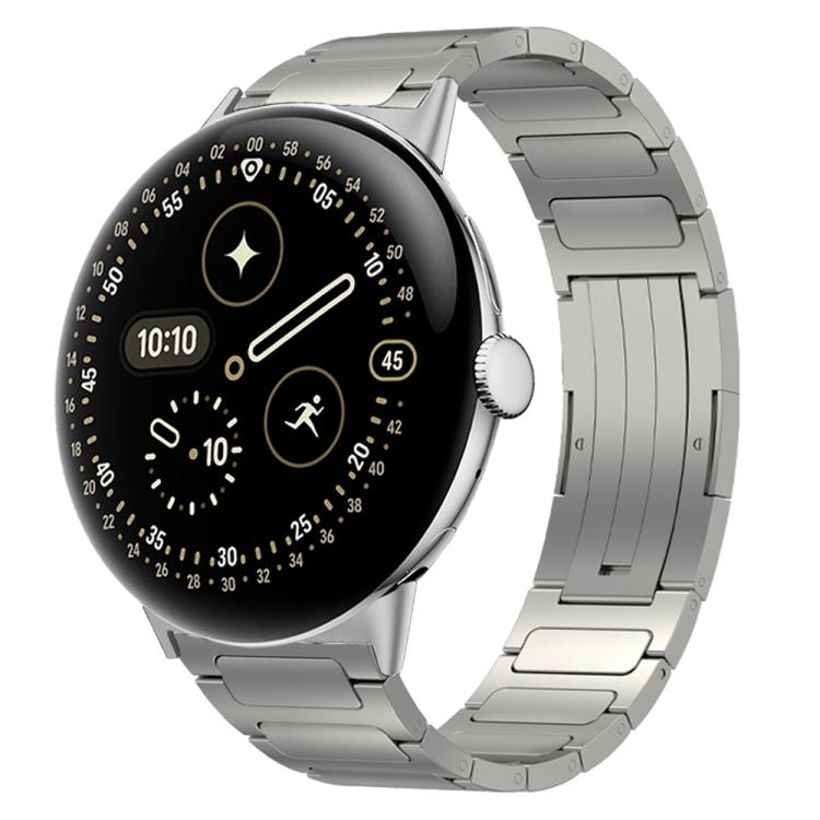 For Google Pixel Watch 4 / 3 45mm I-Shaped Folding Buckle Titanium Alloy Watch Band