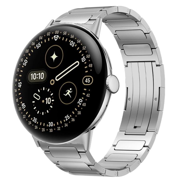 For Google Pixel Watch 4 / 3 45mm I-Shaped Folding Buckle Titanium Alloy Watch Band