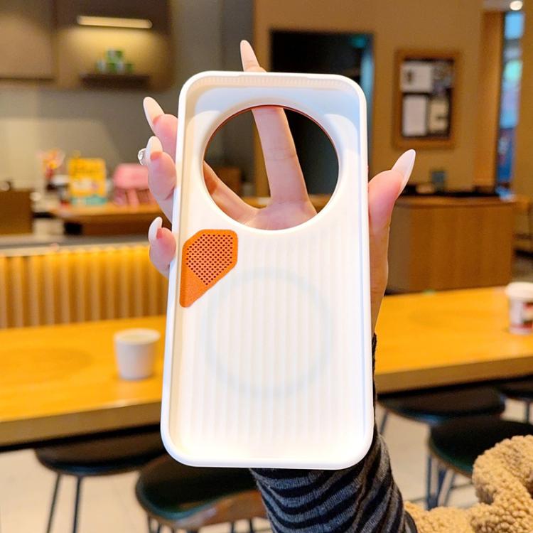 For Xiaomi 17 Ultra PC + TPU + Leather Cooling Holes MagSafe Phone Case