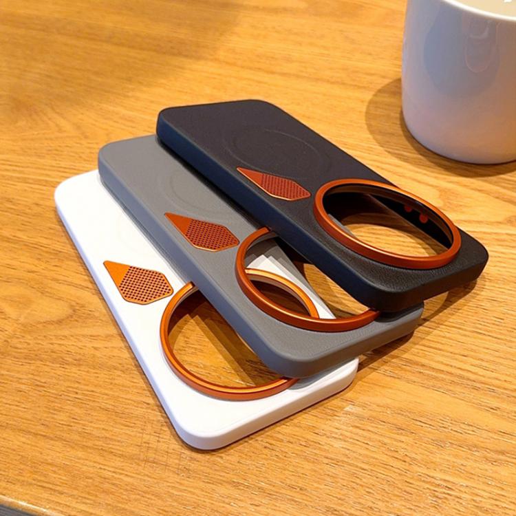 For Xiaomi 17 Ultra PC + TPU + Leather Cooling Holes MagSafe Phone Case