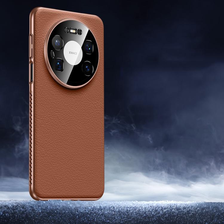 For Huawei Mate 80 Pro Max Soft Armor Cooling Plain Leather Hybrid PC Phone Case
