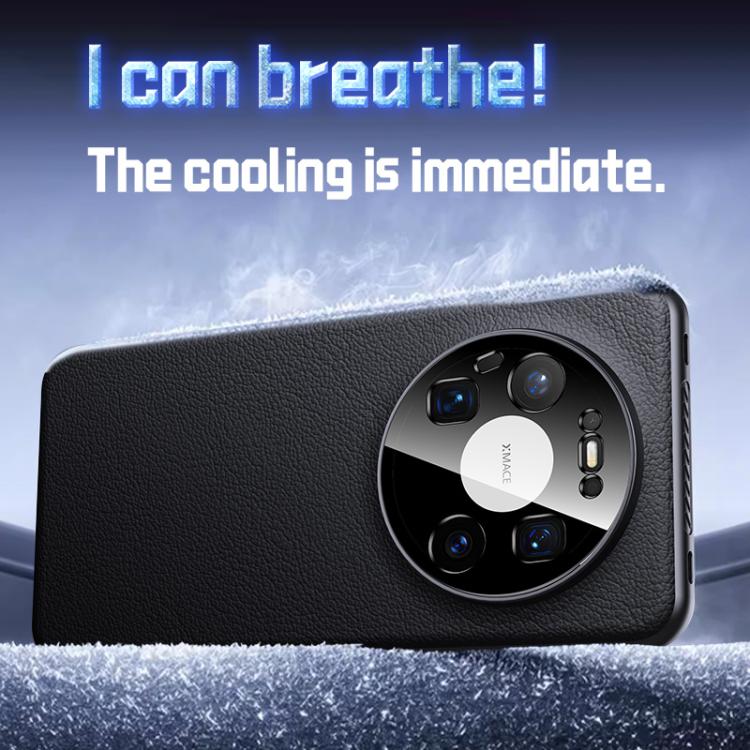 For Huawei Mate 80 Pro Max Soft Armor Cooling Plain Leather Hybrid PC Phone Case