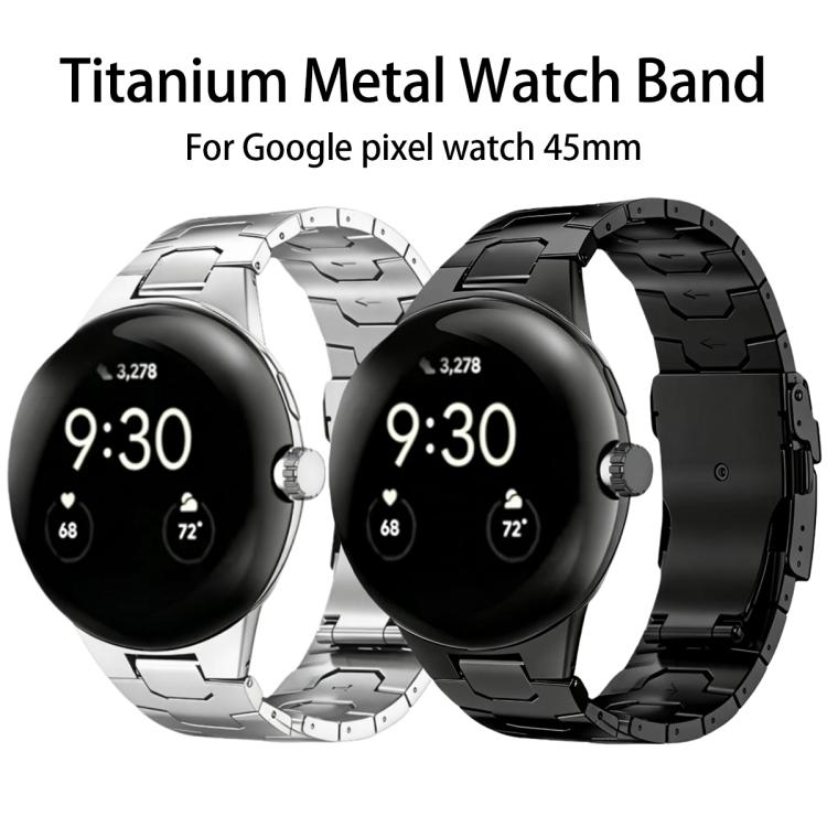For Google Pixel Watch 4 / 3 45mm Integrated Iron Man Safety Buckle Titanium Alloy Watch Band
