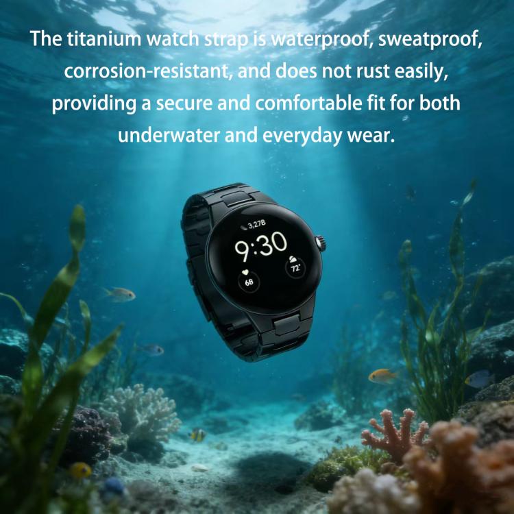 For Google Pixel Watch 4 / 3 45mm Integrated Iron Man Safety Buckle Titanium Alloy Watch Band