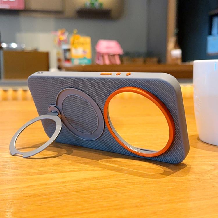 For Xiaomi 17 Ultra Rotating Holder PC + TPU Vegan Leather Magnetic Phone Case