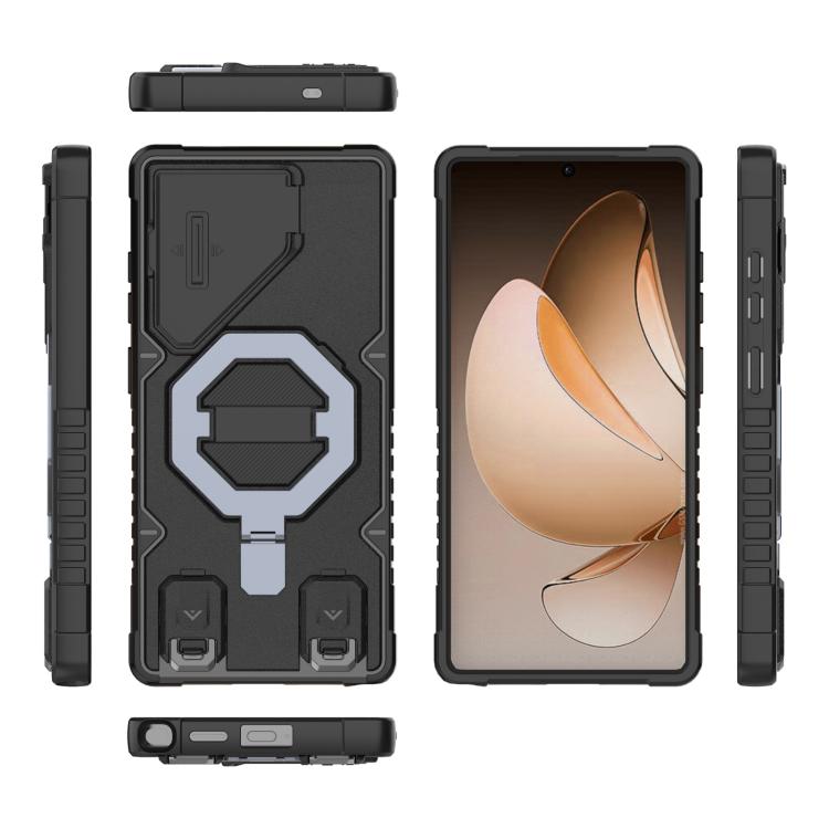 For Samsung Galaxy S25 Ultra 5G Camera Shield Armor MagSafe Holder Phone Case with Strap