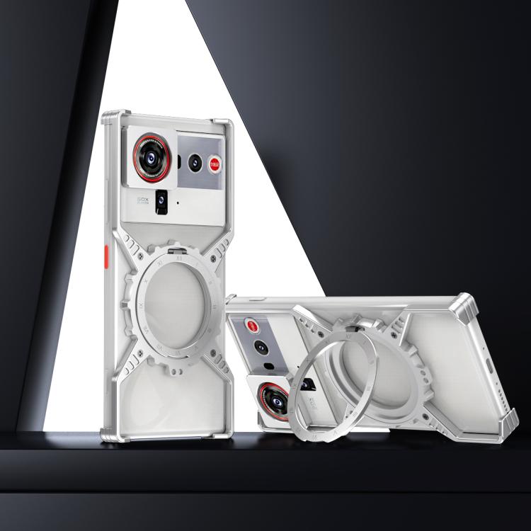 For ZTE nubia Z80 Ultra Mechanical Gear MagSafe Holder Borderless Metal Phone Case