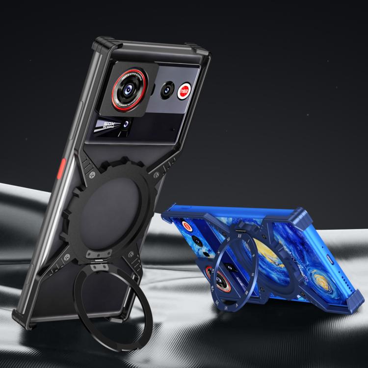 For ZTE nubia Z80 Ultra Mechanical Gear MagSafe Holder Borderless Metal Phone Case