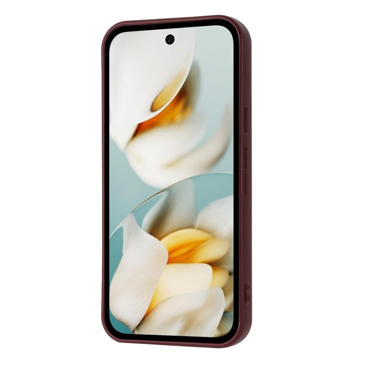 For Google Pixel 9a Litchi Pattern Magnetic Card Bag Holder Phone Case