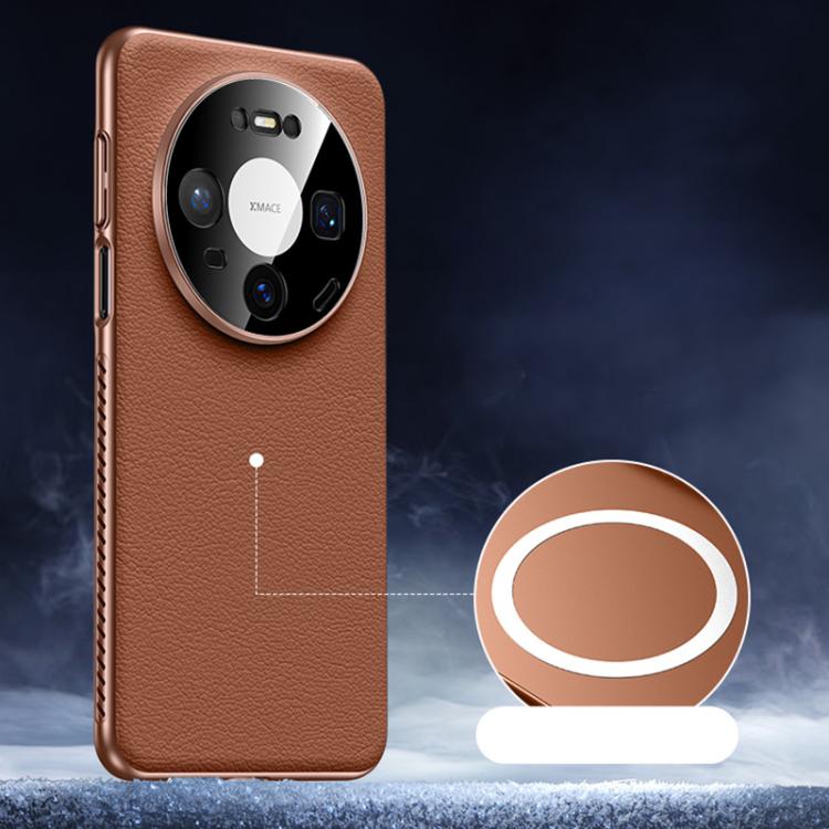 For Huawei Mate 80 Soft Armor MagSafe Cooling Plain Leather Hybrid PC Phone Case