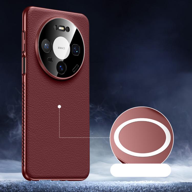 For Huawei Mate 80 Soft Armor MagSafe Cooling Plain Leather Hybrid PC Phone Case