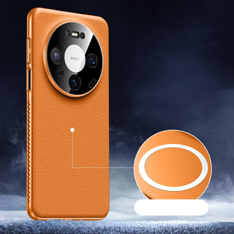 For Huawei Mate 80 Soft Armor MagSafe Cooling Plain Leather Hybrid PC Phone Case