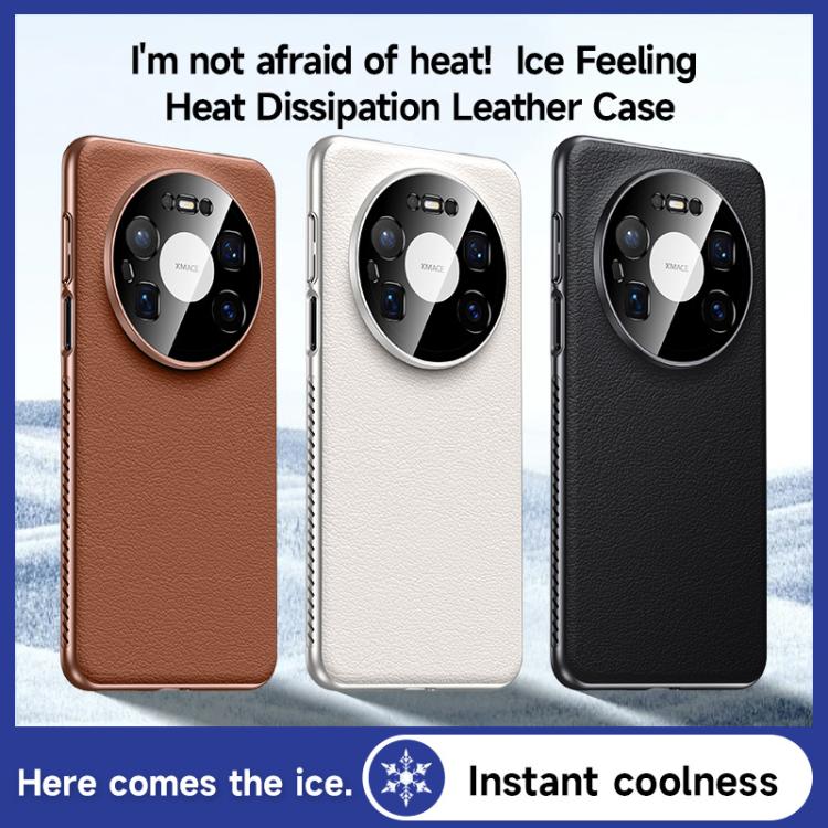 For Huawei Mate 80 Pro Max Soft Armor MagSafe Cooling Plain Leather Hybrid PC Phone Case