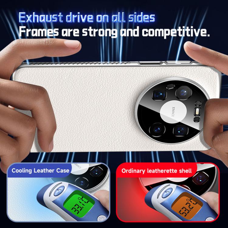 For Huawei Mate 80 Pro Max Soft Armor MagSafe Cooling Plain Leather Hybrid PC Phone Case