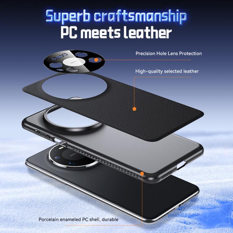 For Huawei Mate 80 Pro Max Soft Armor MagSafe Cooling Plain Leather Hybrid PC Phone Case