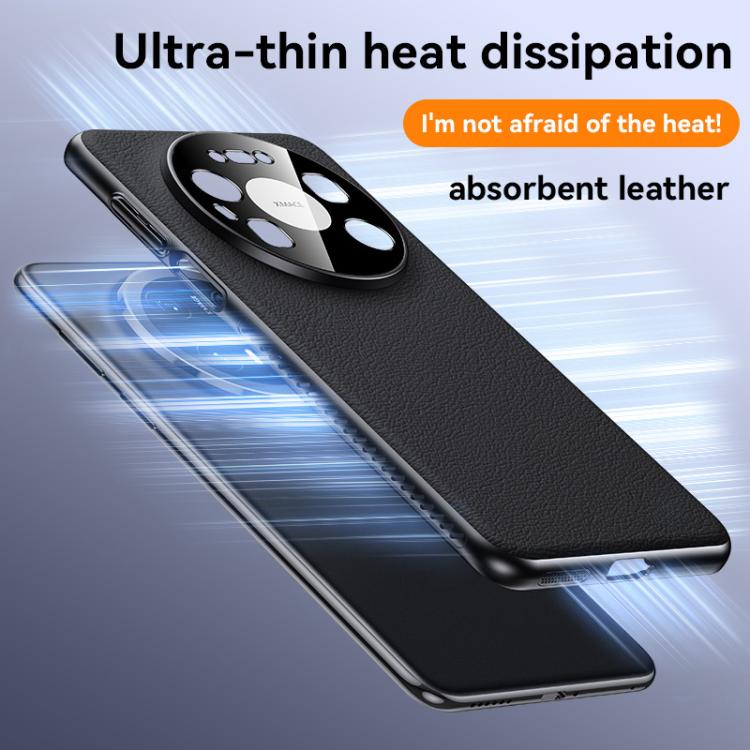 For Huawei Mate 80 Pro Max Soft Armor MagSafe Cooling Plain Leather Hybrid PC Phone Case