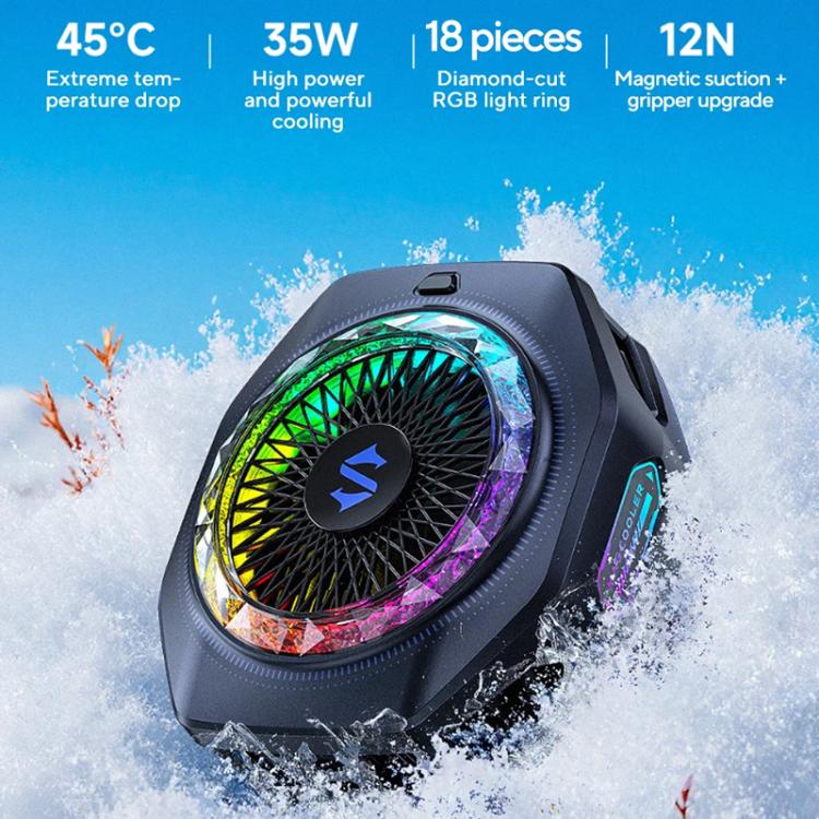 Black Shark Mag-Cooler 5 Pro Magnetic Semiconductor Cooling Back Clip Mobile Phone Radiator - Black