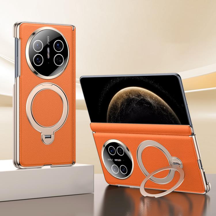 For Huawei Mate X5 Vegan Leather Folding Skin Feel Cooling Magnetic Holder Phone Case