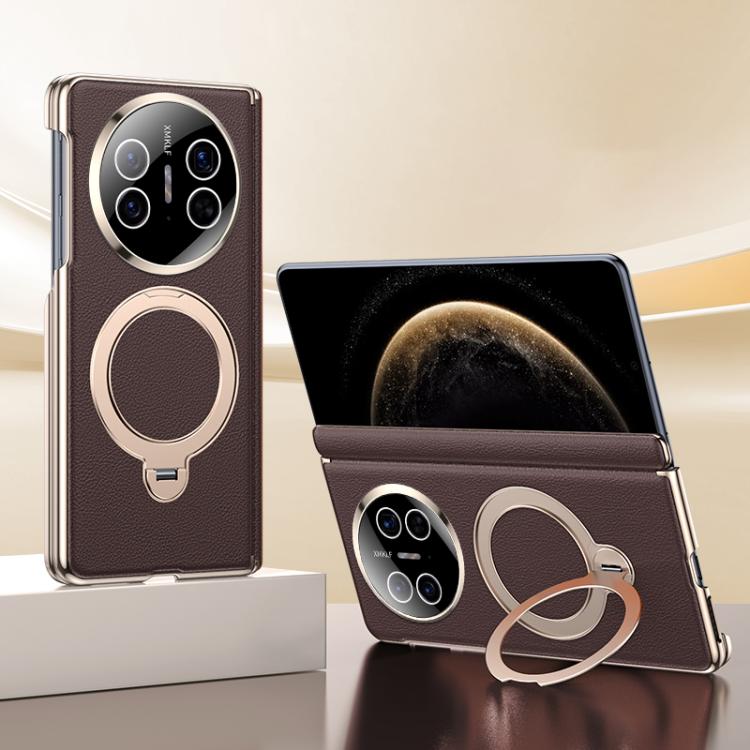 For Huawei Mate X5 Vegan Leather Folding Skin Feel Cooling Magnetic Holder Phone Case