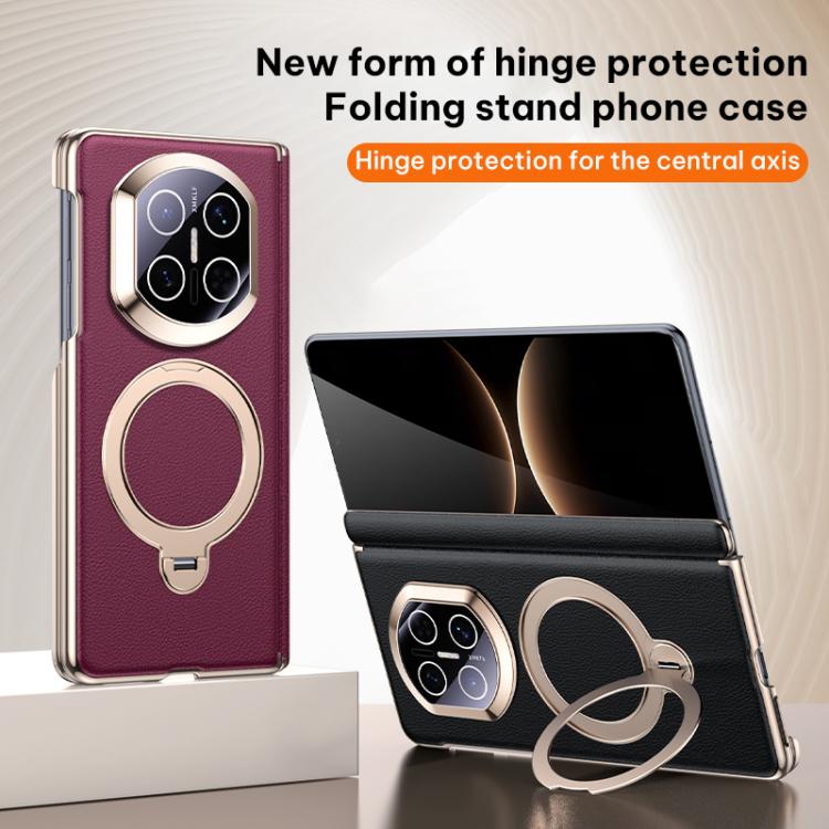 For Huawei Mate X5 Vegan Leather Folding Skin Feel Cooling Magnetic Holder Phone Case