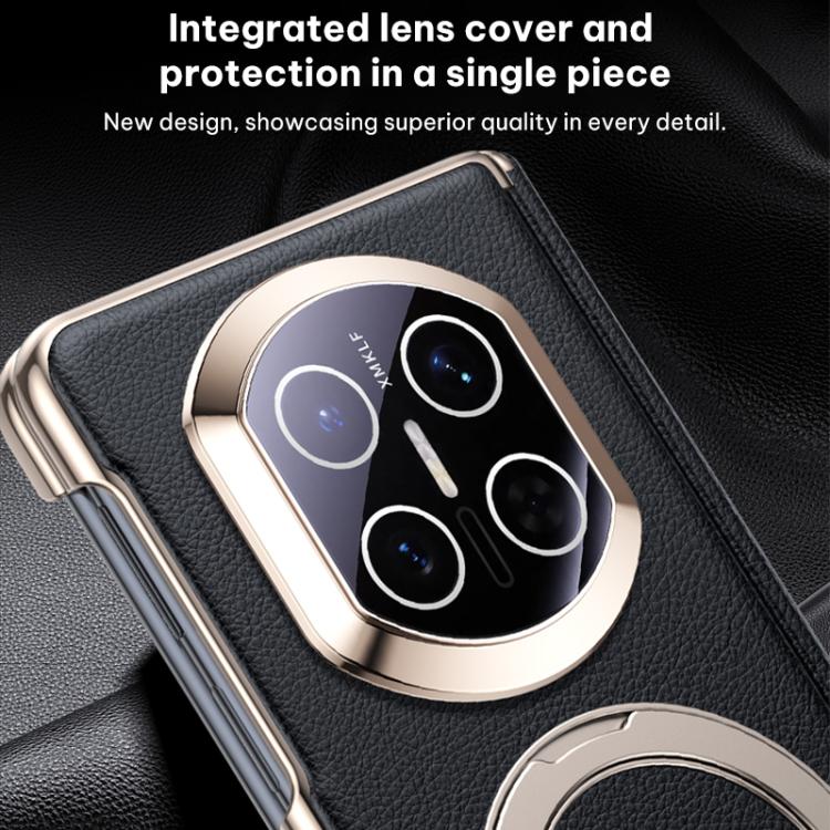 For Huawei Mate X3 Vegan Leather Folding Skin Feel Cooling Magnetic Holder Phone Case