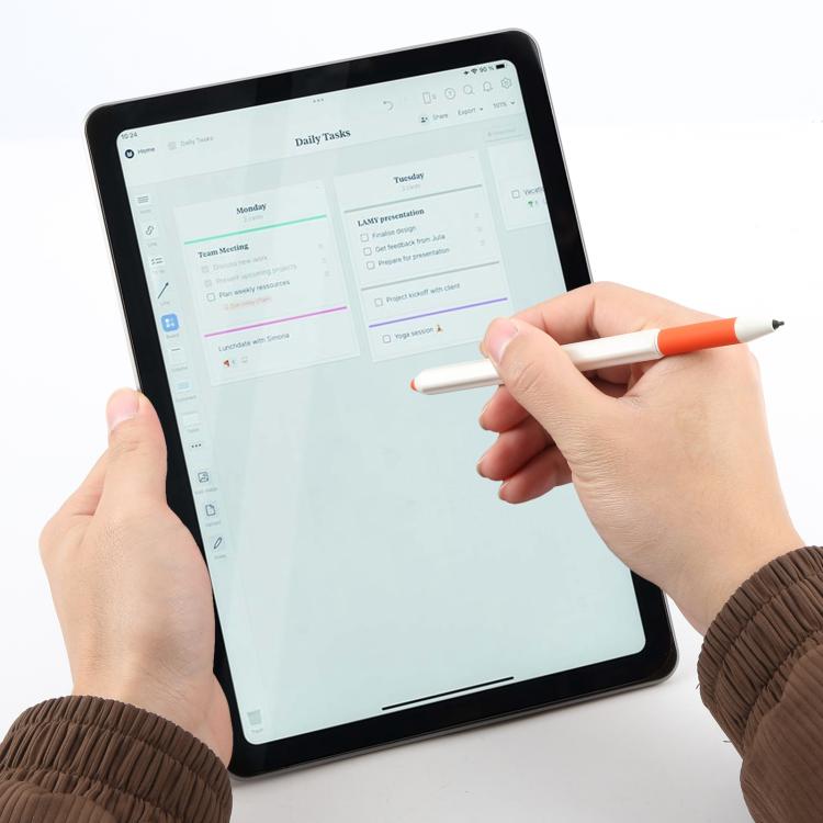 Portable Universal Magnetic Stylus Pen with Eraser Function - White Red