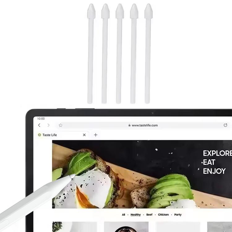 For Samsung Galaxy Tab S11 / S11 Ultra 5pcs/Set Stylus Pen Replacement Pencil Tips - White