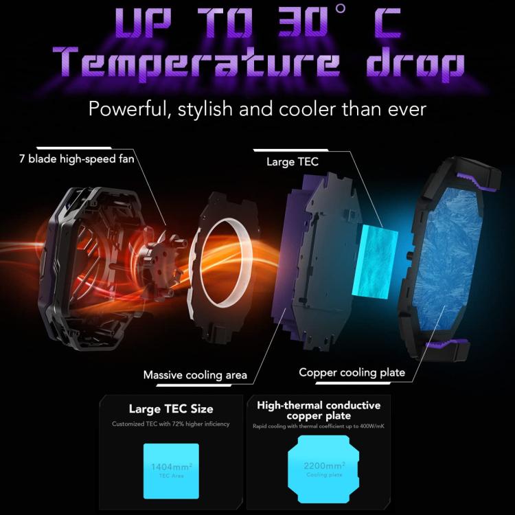 Black Shark Fun-Cooler 3 Pro 20W Semiconductor Cooling Back Clip Phone Radiator - Black