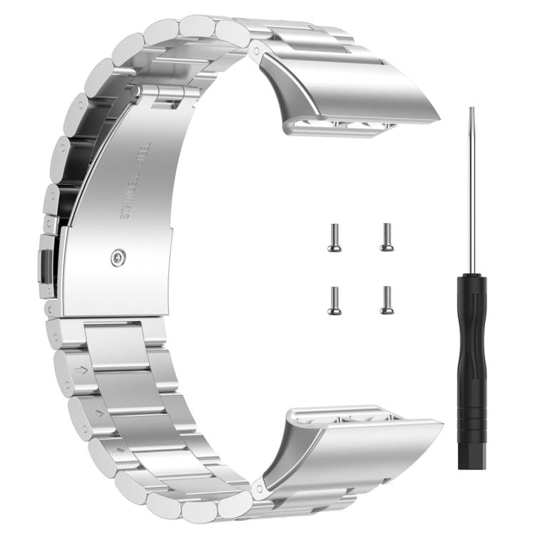 For Garmin Forerunner 35 / 30 xDfind Three Beads Stainless Steel Watch Band