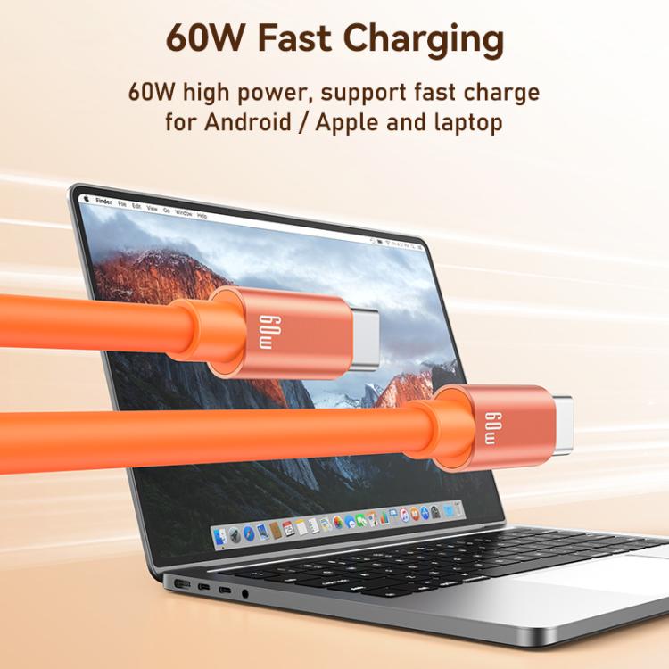 USAMS SJ784 U97 60W USB-C / Type-C to USB-C / Type-C Lanyard Fast Charging Data Cable, Length:30cm