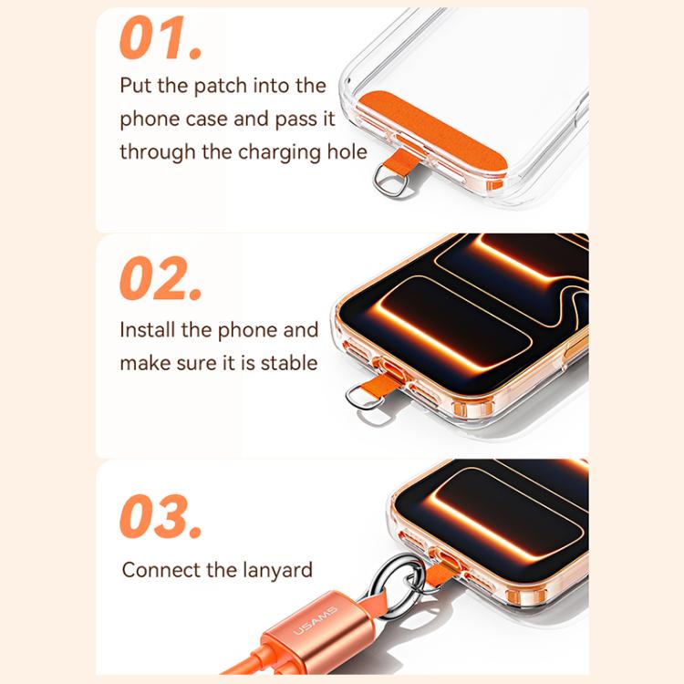 USAMS SJ784 U97 60W USB-C / Type-C to USB-C / Type-C Lanyard Fast Charging Data Cable, Length:30cm