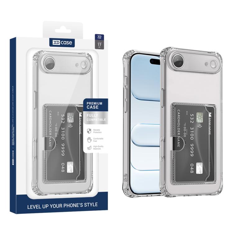 For iPhone Air XDcase Clear TPU Card Slot Precision Hole Phone Case - Transparent