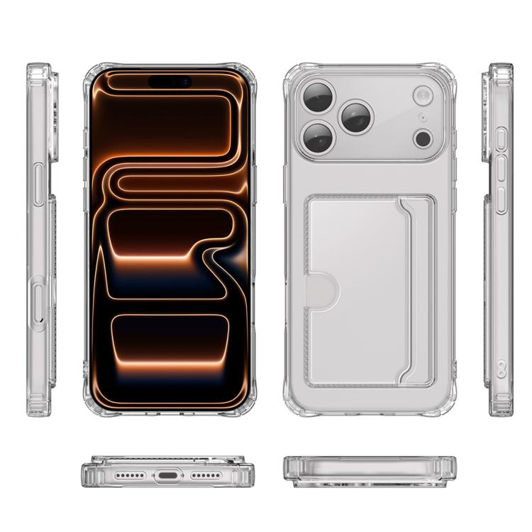 For iPhone 17 XDcase Clear TPU Card Slot Precision Hole Phone Case - Transparent
