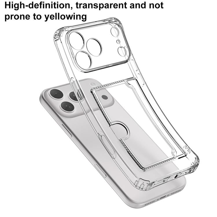 For iPhone 17 XDcase Clear TPU Card Slot Precision Hole Phone Case - Transparent